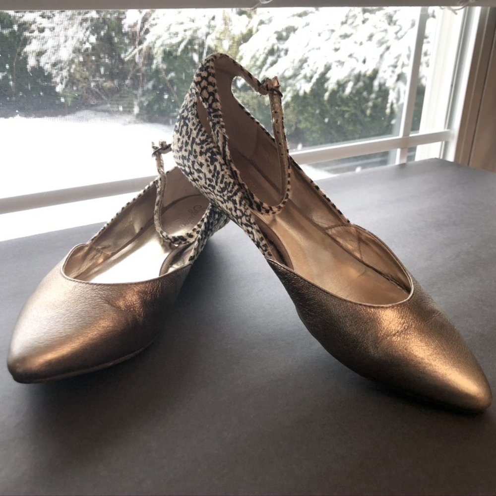 Seychelles Metallic Plateau Flat - Size 10